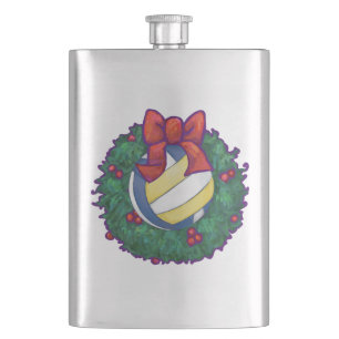 Volleyball Christmas Hip Flask
