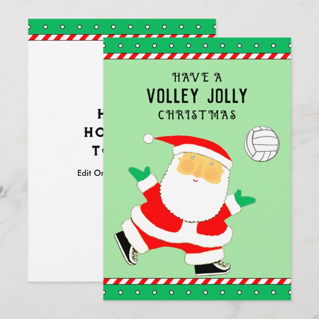 Volleyball Christmas Holiday Card (Front/Back)
