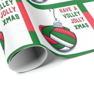 Volleyball Christmas Holiday Gift Wrapping Paper