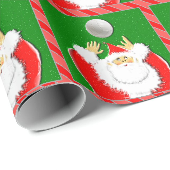 Volleyball Christmas Holiday Gift Wrapping Paper (Roll Corner)
