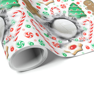 Volleyball Christmas Holiday Gift Wrapping Paper