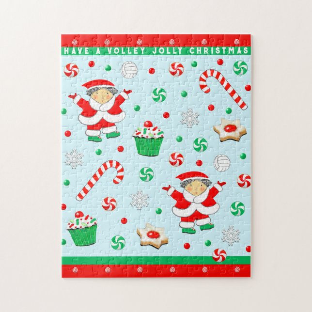 Volleyball Christmas Holiday Jigsaw Puzzle (Vertical)