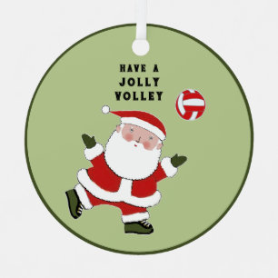 Volleyball Christmas Holiday Metal Tree Decoration