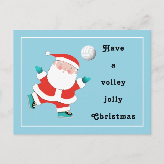 Volleyball Christmas Holiday Postcard (Front)