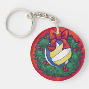 Volleyball Christmas Key Ring