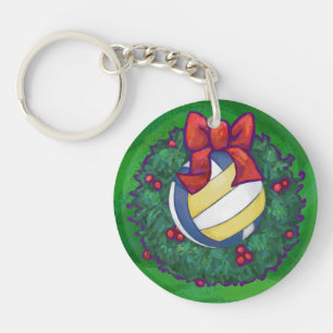 Volleyball Christmas Key Ring
