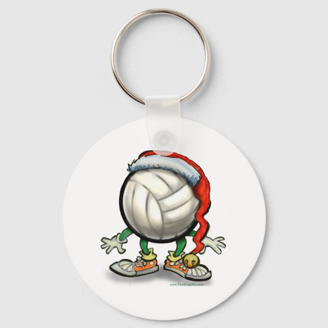 Volleyball Christmas Key Ring (Front)