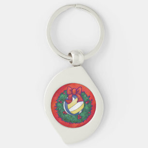 Volleyball Christmas Key Ring