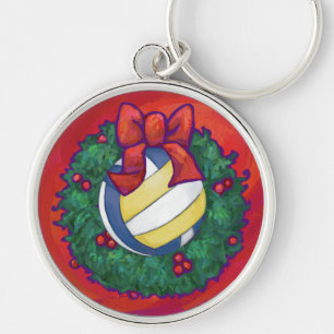 Volleyball Christmas Key Ring