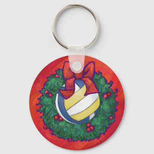 Volleyball Christmas Key Ring