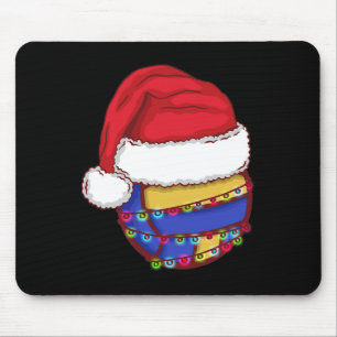 Volleyball Christmas Lights Santa Hat Funny Volley Mouse Mat