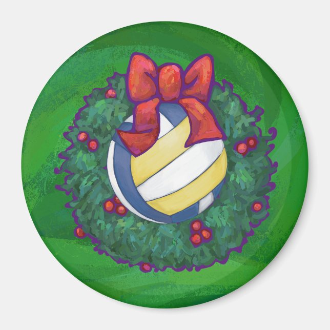 Volleyball Christmas Magnet (Front)