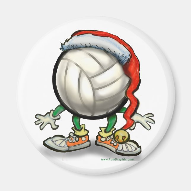 Volleyball Christmas Magnet (Front)