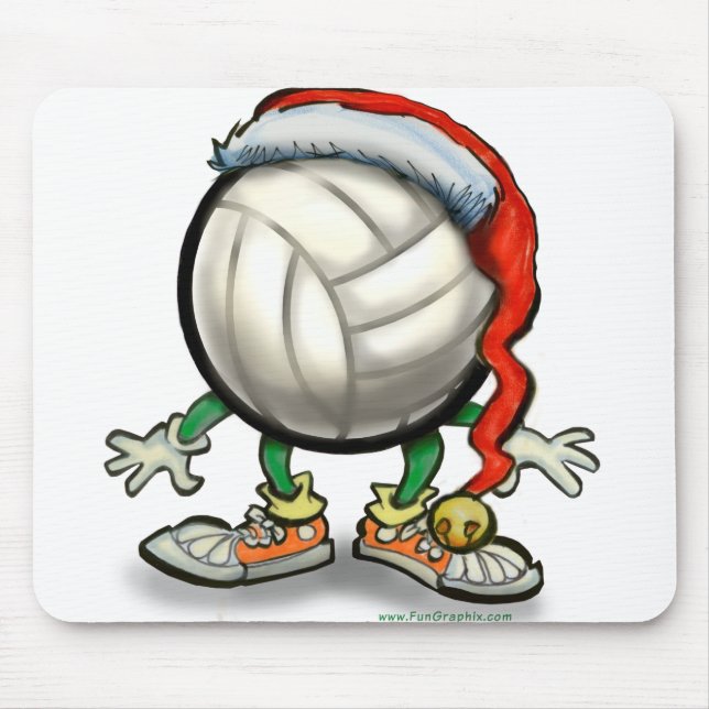 Volleyball Christmas Mouse Mat (Front)