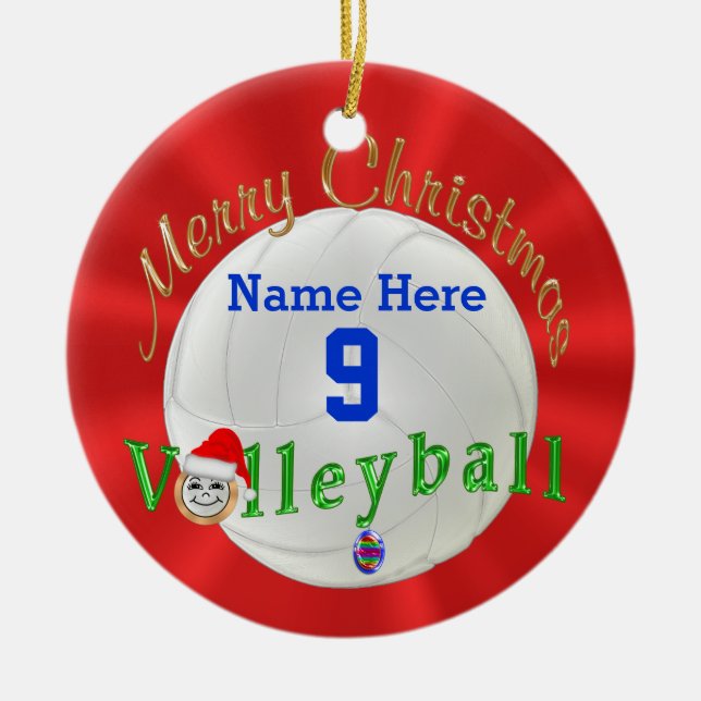 Volleyball Christmas Ornament Personalised (Front)