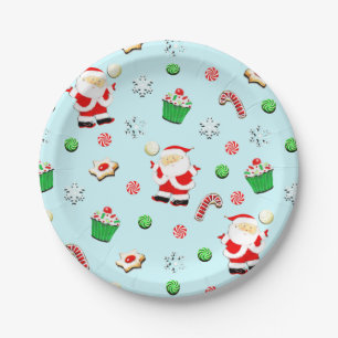 volleyball Christmas Paper Plate