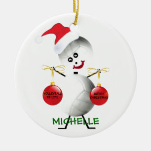 Volleyball Christmas Player Ceramic Tree Decoration