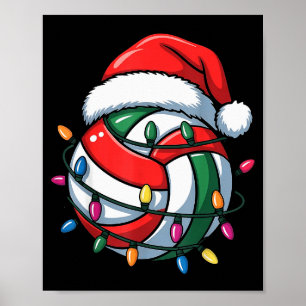 Volleyball Christmas Santa Hat Volleyball Srt Men Poster