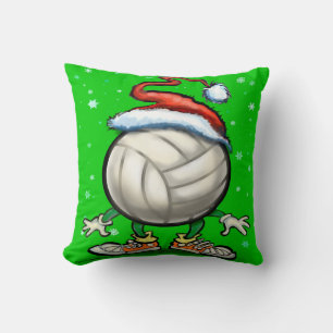 Volleyball Christmas Throw Pillow