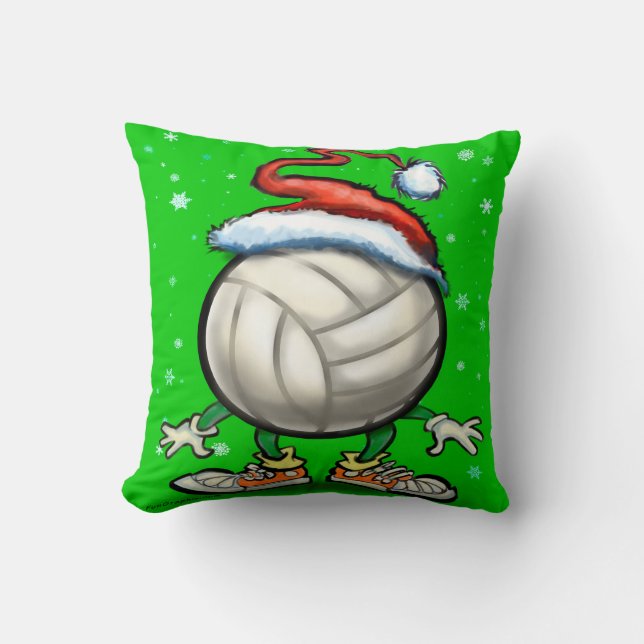 Volleyball Christmas Throw Pillow (Front)