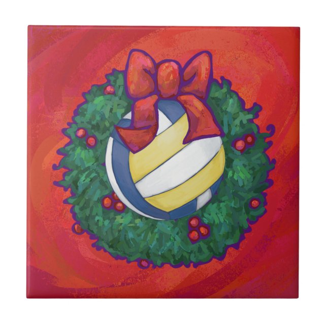 Volleyball Christmas Tile (Front)
