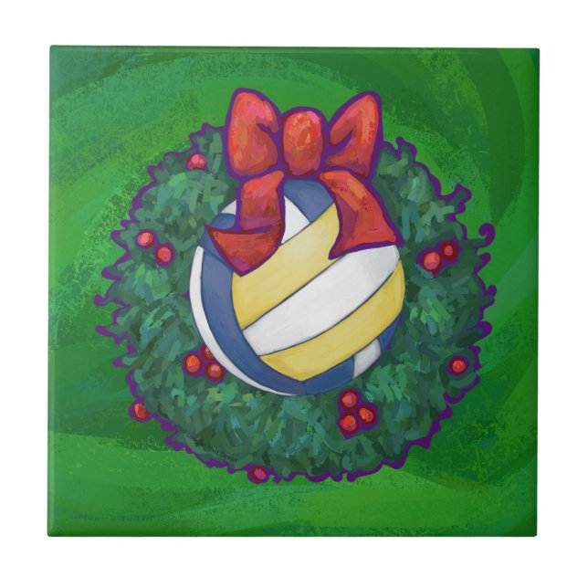 Volleyball Christmas Tile (Front)