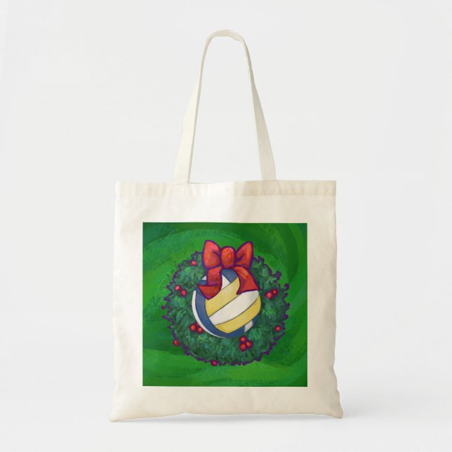 Volleyball Christmas Tote Bag (Front)