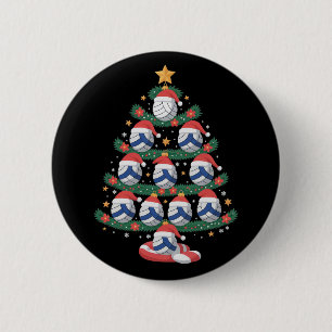 Volleyball Christmas Tree Lights Sports Player 6 Cm Round Badge