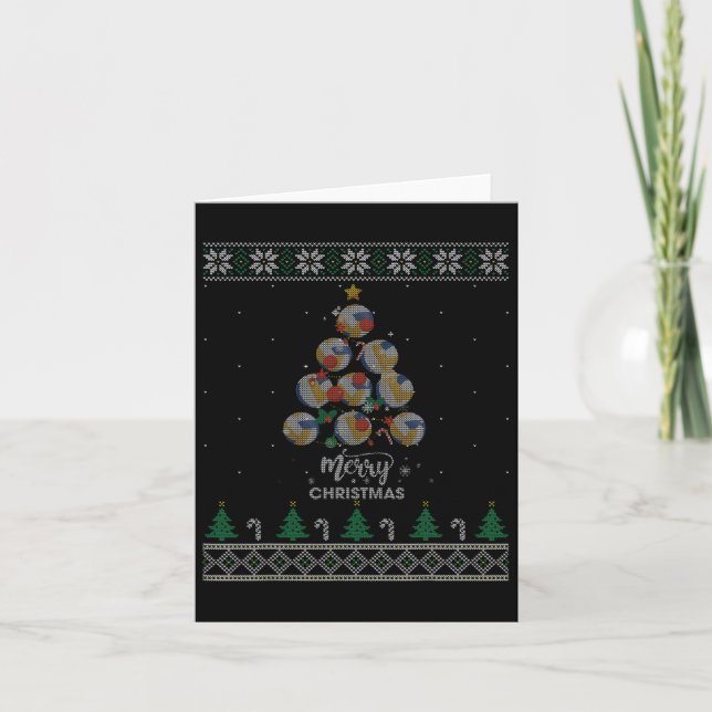 Volleyball Christmas Tree Xmas Gift For Volleyball Card (Front)
