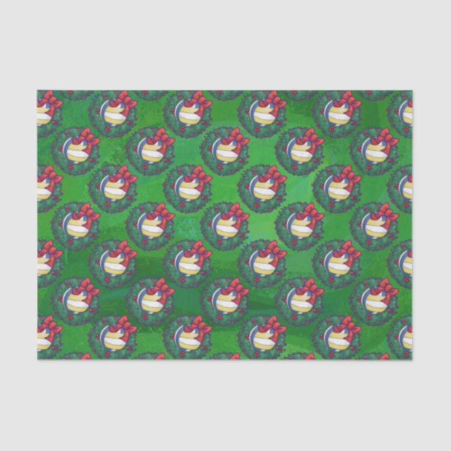 Volleyball Christmas Wreath Tissue Paper (Front)