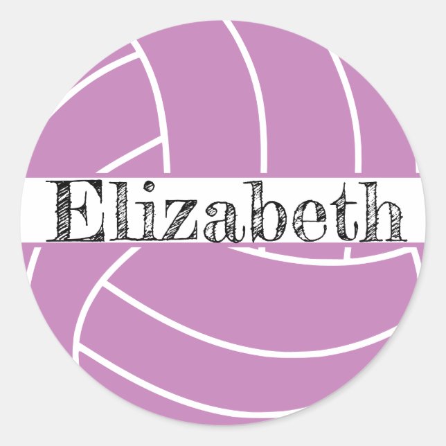 volleyball classic round sticker (Front)