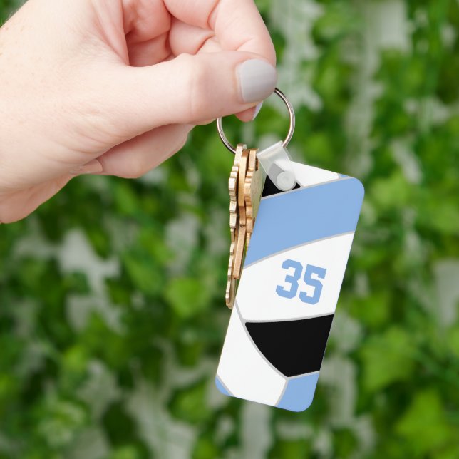 volleyball club team gifts light blue black key ring (Hand)
