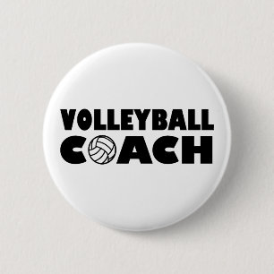 Volleyball coach 6 cm round badge