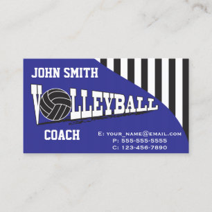 Volleyball Coach - Blue Business Card