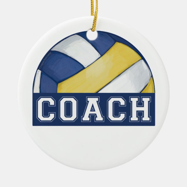 Volleyball Coach Ceramic Tree Decoration (Front)