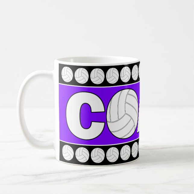 Volleyball Coach Custom Colour Coffee Mug (Left)