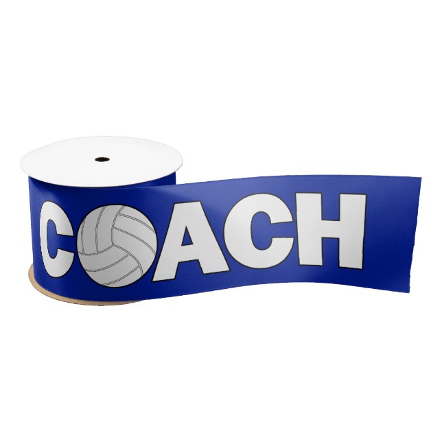 Volleyball Coach Custom Colour Ribbon Satin Ribbon (Spool)