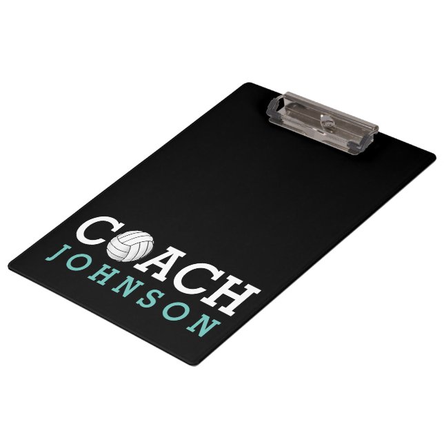 Volleyball Coach Custom Name Clipboard (Angled)