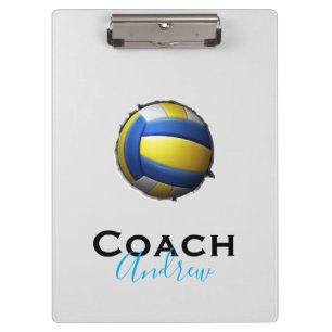 Volleyball Coach Custom Name Sports Clipboard