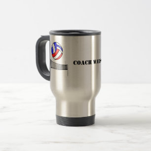 Volleyball Coach Custom Name Travel Mug