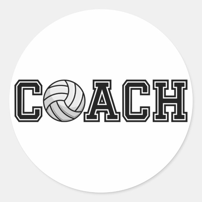 Volleyball Coach Custom Sticker (Front)