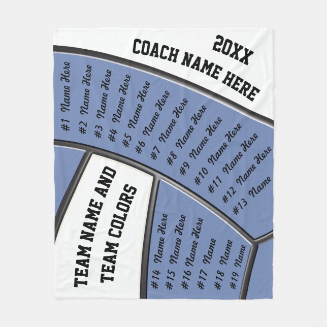 Volleyball Coach Gift Ideas with 23 Text Templates Fleece Blanket (Front)