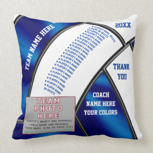 Volleyball Coach Gifts, Team Photo, Player's Names Cushion
