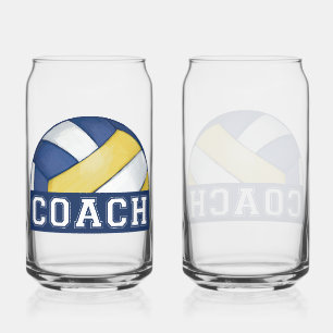 Volleyball coach glassware can glass