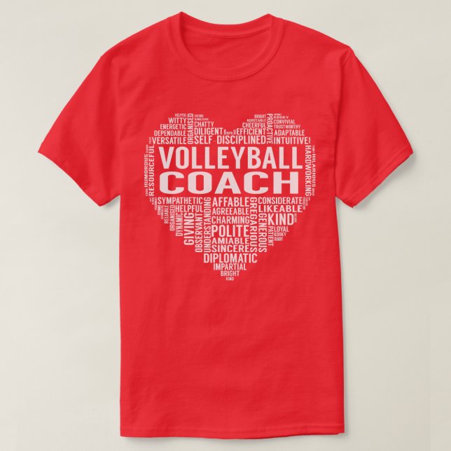 Volleyball Coach Heart T-Shirt (Design Front)