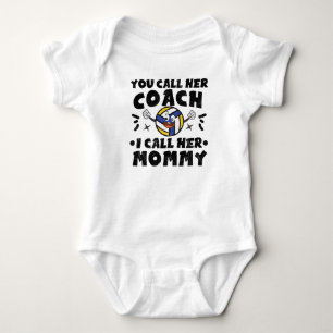 Volleyball Coach Mum   Cute Volleyball Baby Bodysuit