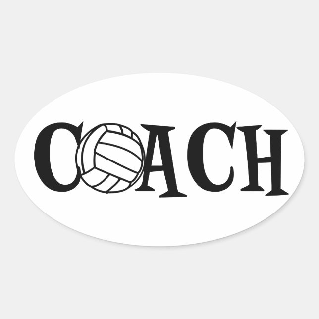 Volleyball Coach Oval Sticker (Front)