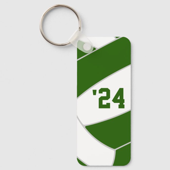 volleyball coach personalised gifts green key ring (Front)