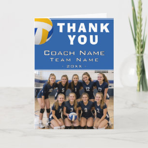 Volleyball Coach Player Name Photo Thank You Card