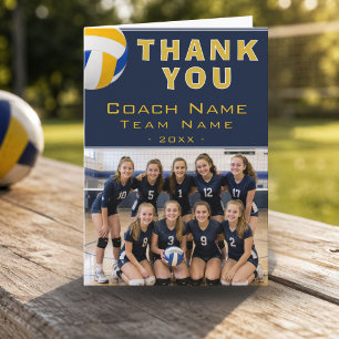 Volleyball Coach Player Name Photo Thank You Card